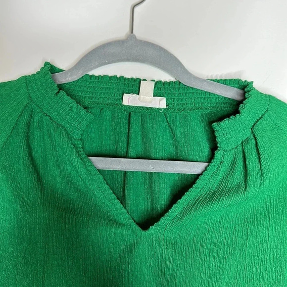 Riley & Rae Womens Green long sleeve peplum style blouse | size S | EUC - Picture 4 of 5
